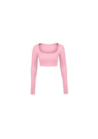 Tiny-Dikişsiz Uzun Kollu U Yaka Crop Bluz-Büstiyer-9-Milagron.com