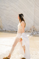 Tiny-El İşi Kolsuz Uzun Beyaz Elbise-Elbise-9-Milagron.com