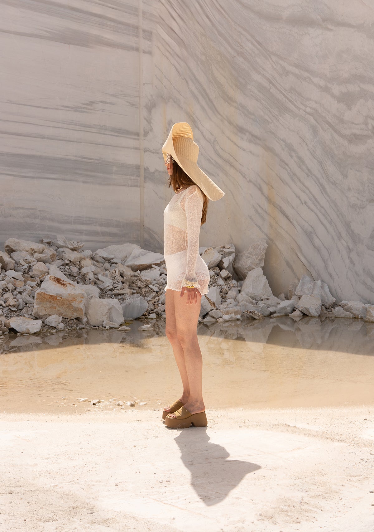 Tiny-El İşi Uzun Kollu Mini Beyaz Elbise-Bluz-4-Milagron.com