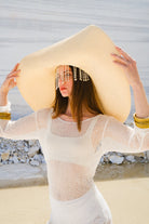 Tiny-El İşi Uzun Kollu Mini Beyaz Elbise-Bluz-8-Milagron.com