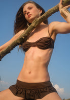 Tiny-Fırfır Detaylı Kahverengi Bikini Altı-Bikini + Mayo-5-Milagron.com