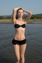 Tiny-Fırfır Detaylı Siyah Bikini Altı-Bikini + Mayo-1-Milagron.com