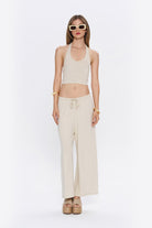 Tiny-Halter Yaka Krem Yumuşak Bluz-Top-12-Milagron.com