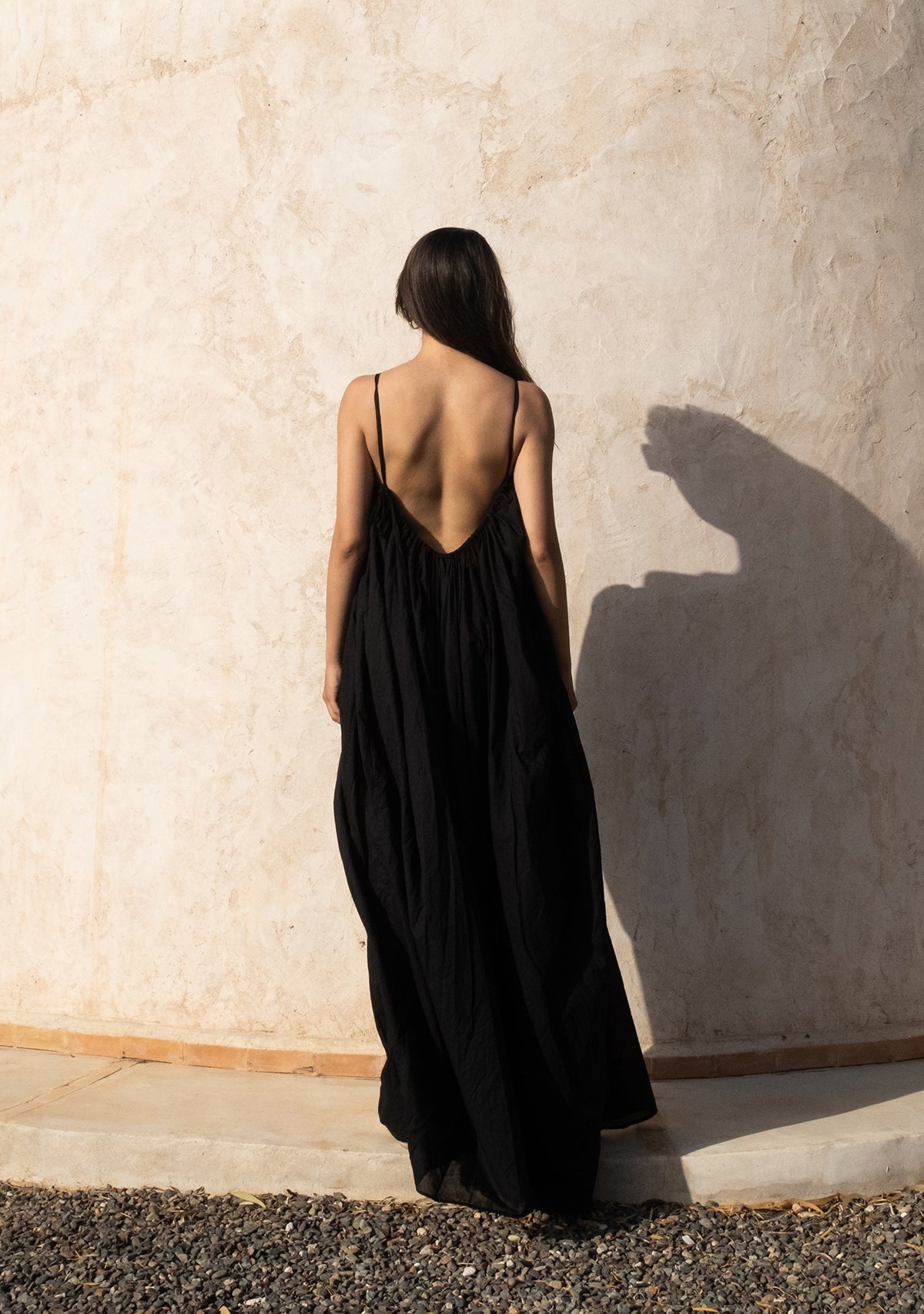 Tiny-İp Askılı Geniş Kesim Siyah Elbise-Elbise-2-Milagron.com