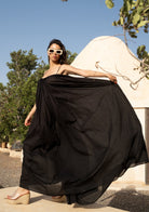 Tiny-İp Askılı Geniş Kesim Siyah Elbise-Elbise-6-Milagron.com