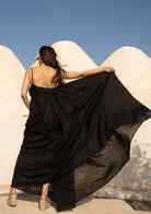 Tiny-İp Askılı Geniş Kesim Siyah Elbise-Elbise-7-Milagron.com