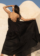 Tiny-İp Askılı Geniş Kesim Siyah Elbise-Elbise-8-Milagron.com