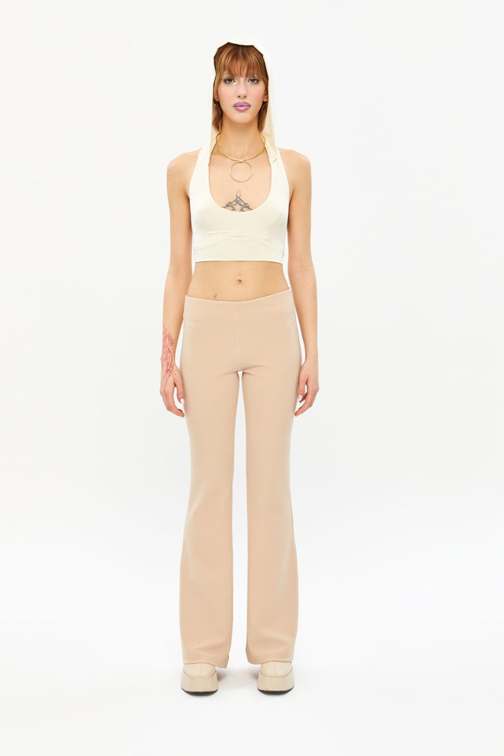 Tiny-İspanyol Paça Krem Pantolon-Kumaş Pantolon-1-Milagron.com