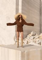 Tiny-Kahverengi Bağlamalı Gömlek-Gömlek-2-Milagron.com