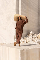 Tiny-Kahverengi Oversize Gömlek-Gömlek-1-Milagron.com