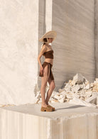 Tiny-Kahverengi Straplez üst-Bluz-4-Milagron.com