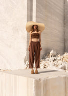 Tiny-Kahverengi Straplez üst-Bluz-7-Milagron.com