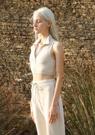 Tiny-Krem Fermuar Detaylı Boğazlı Kısa Bluz-Sweatshirts & Hoodies-7-Milagron.com