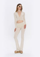 Tiny-Krem Fermuarlı Dar Kesim Yumuşak Hırka-Kazak & Triko-10-Milagron.com