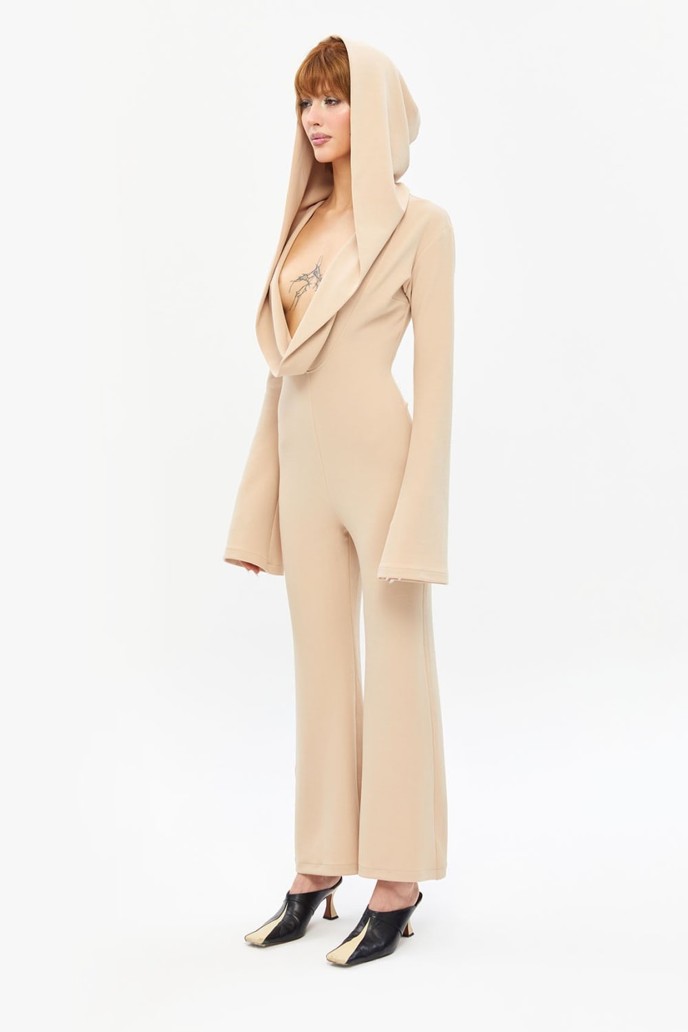 Tiny-Krem İspanyol Paça Derin Dekolteli Tulum-Tulum-3-Milagron.com