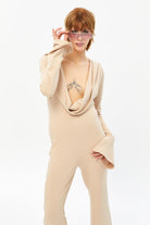 Tiny-Krem İspanyol Paça Derin Dekolteli Tulum-Tulum-7-Milagron.com