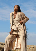 Tiny-Krem Kadife Düz Kesim Pantolon-Kumaş Pantolon-4-Milagron.com