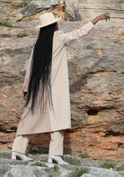 Tiny-Krem Kadife Uzun Ceket-Ceket-10-Milagron.com