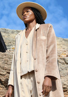 Tiny-Krem Kadife Uzun Ceket-Ceket-7-Milagron.com