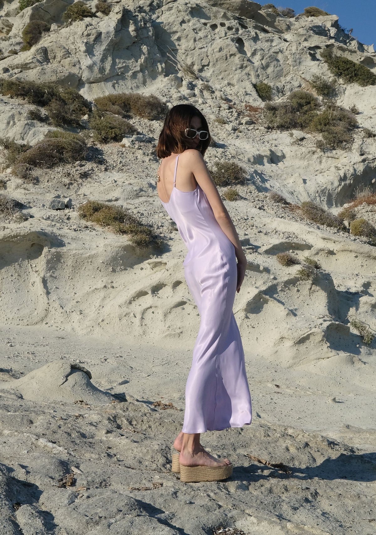 Tiny-Lila Saten Elbise-Elbise-11-Milagron.com