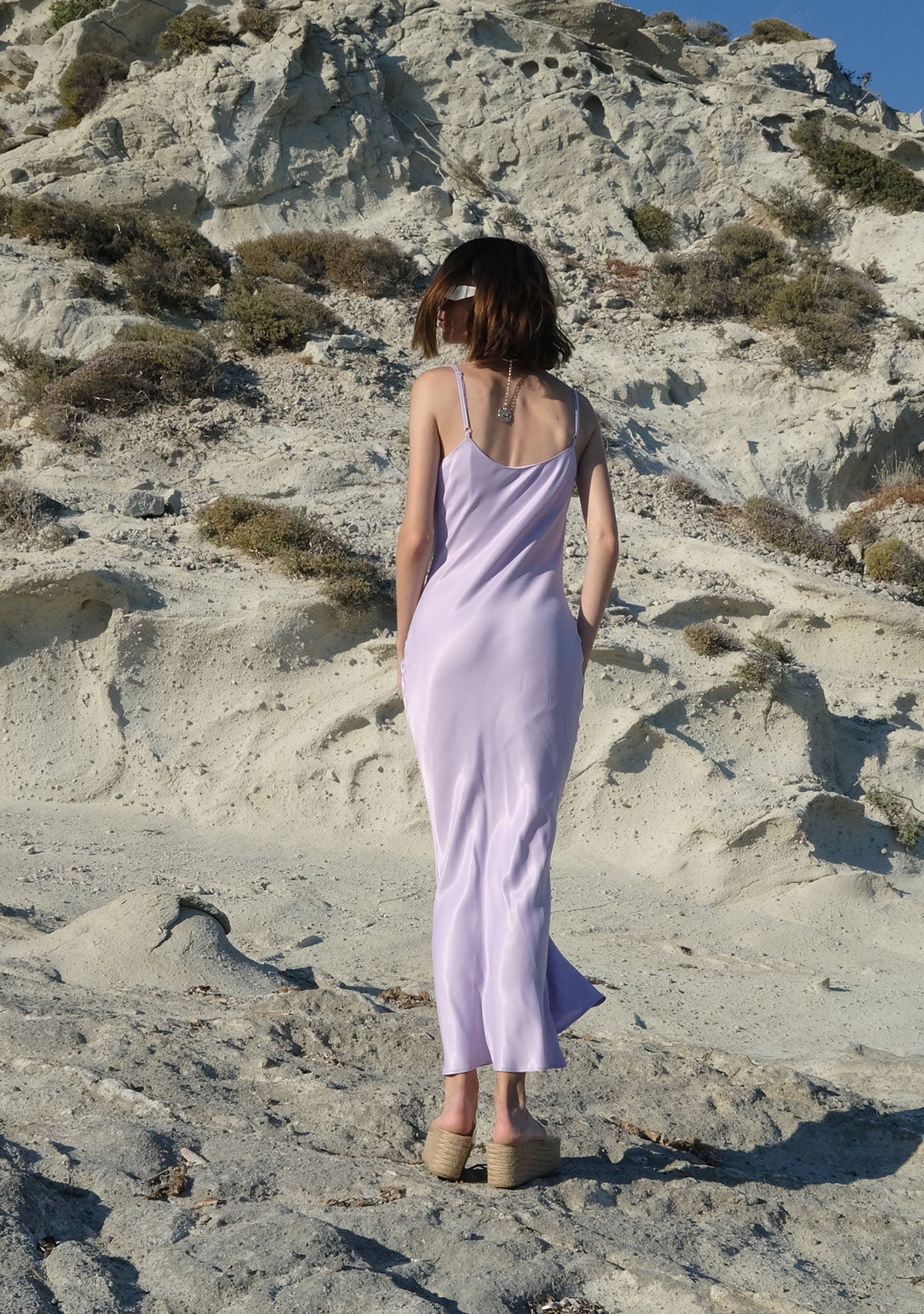 Tiny-Lila Saten Elbise-Elbise-2-Milagron.com