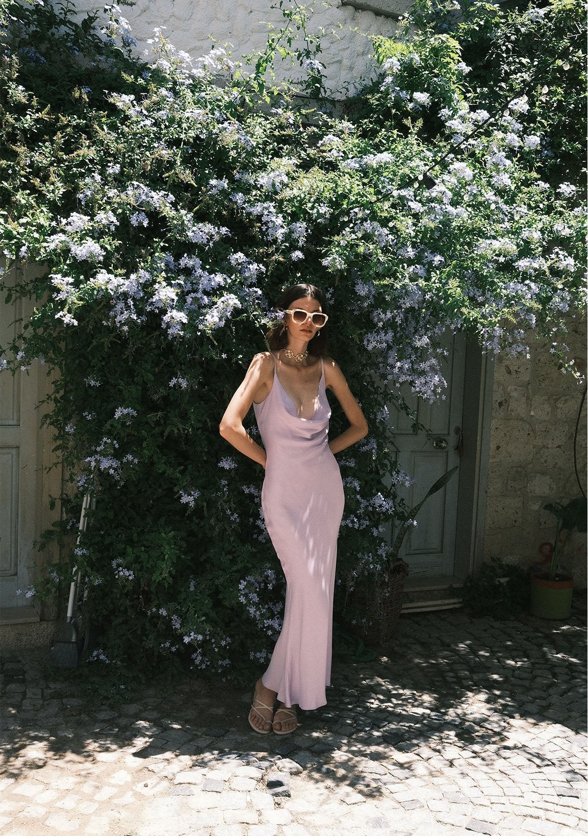 Tiny-Lila Saten Elbise-Elbise-5-Milagron.com