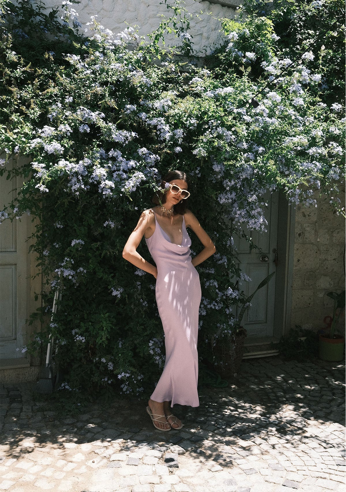 Tiny-Lila Saten Elbise-Elbise-6-Milagron.com