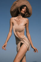 Tiny-Nude Z Detaylı Straplez Elbise-Elbise-1-Milagron.com