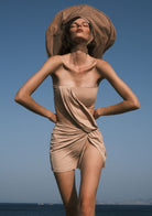 Tiny-Nude Z Detaylı Straplez Elbise-Elbise-11-Milagron.com