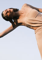 Tiny-Nude Z Detaylı Uzun Straplez Elbise-Elbise-7-Milagron.com