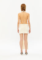 Tiny-Önleri Uzun Derin Dekolteli Beyaz Bluz-Top-2-Milagron.com