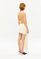 Tiny-Önleri Uzun Derin Dekolteli Beyaz Bluz-Top-3-Milagron.com