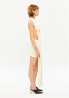 Tiny-Önleri Uzun Derin Dekolteli Beyaz Bluz-Top-7-Milagron.com