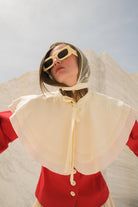 Tiny-Papatya Nakışlı Beyaz Kurdeleleli Tül şapka-Şapka-3-Milagron.com