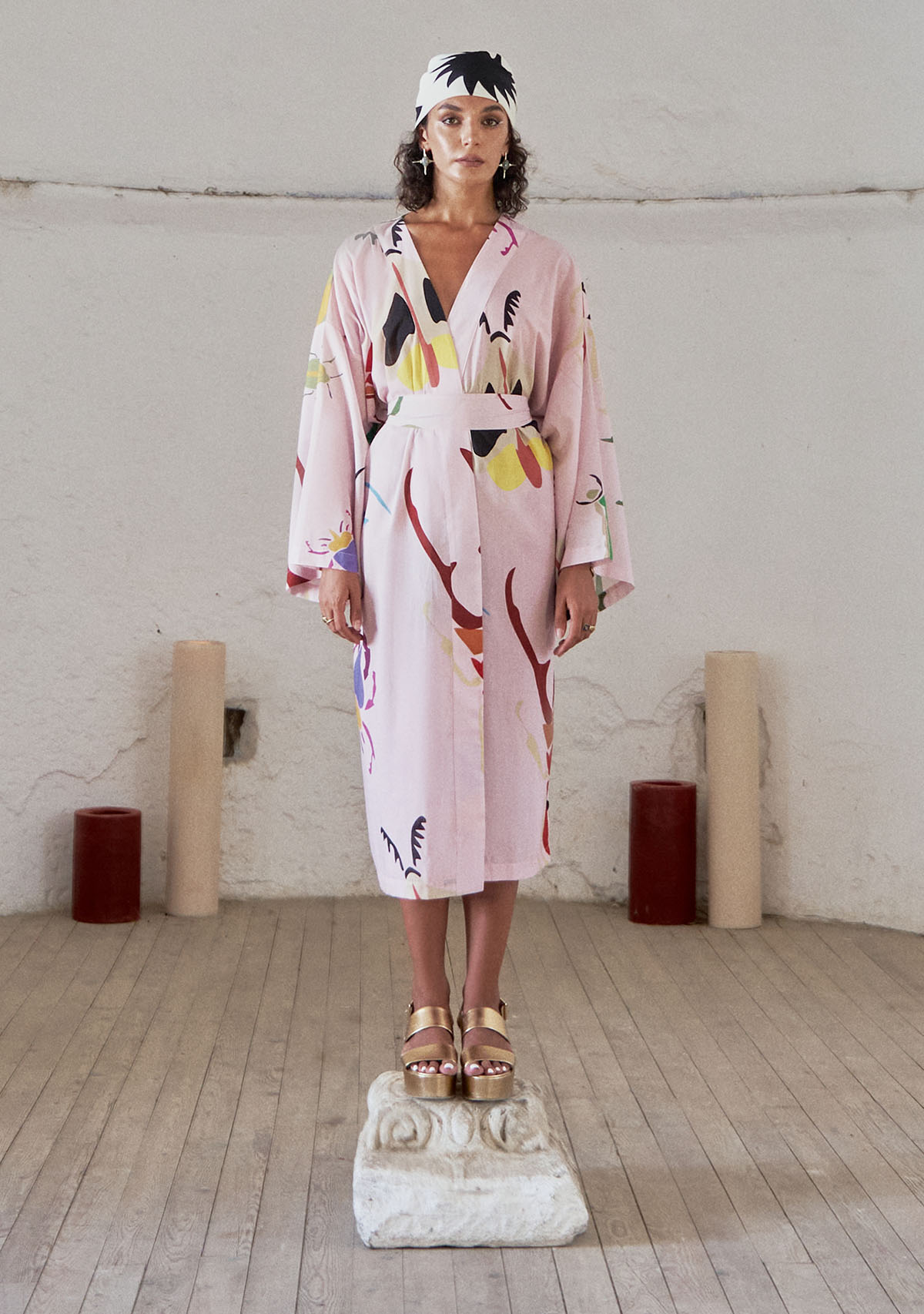 Tiny-Pembe Desenli Kimono-Kimono-3-Milagron.com