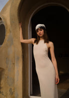 Tiny-Si Boyundan Bağlamalı Krem Triko Elbise-Elbise-8-Milagron.com