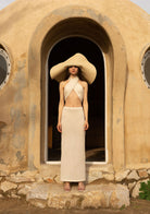 Tiny-Si Önü Çapraz Boyundan Bağlamalı Krem Triko Elbise-Elbise-10-Milagron.com