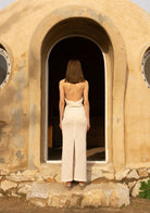 Tiny-Si Önü Çapraz Boyundan Bağlamalı Krem Triko Elbise-Elbise-2-Milagron.com