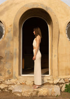 Tiny-Si Önü Çapraz Boyundan Bağlamalı Krem Triko Elbise-Elbise-5-Milagron.com