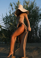 Tiny-Si Yırtmaçlı Uzun Kollu Bej Triko Elbise-Elbise-7-Milagron.com