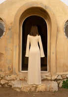 Tiny-Si Yırtmaçlı Uzun Kollu Krem Triko Elbise-Elbise-2-Milagron.com