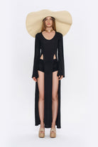 Tiny-Si Yırtmaçlı Uzun Kollu Siyah Triko Elbise-Elbise-1-Milagron.com