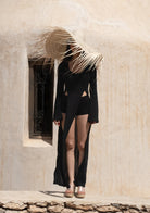 Tiny-Si Yırtmaçlı Uzun Kollu Siyah Triko Elbise-Elbise-12-Milagron.com