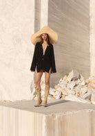 Tiny-Siyah Bağlamalı Triko Gömlek-3-Milagron.com