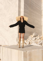 Tiny-Siyah Bağlamalı Triko Gömlek-8-Milagron.com