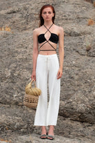 Tiny-Siyah İnce Askılı Bağlamalı Üst-Top-1-Milagron.com