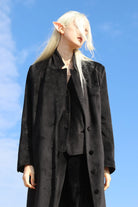 Tiny-Siyah Kadife Uzun Ceket-Ceket-4-Milagron.com