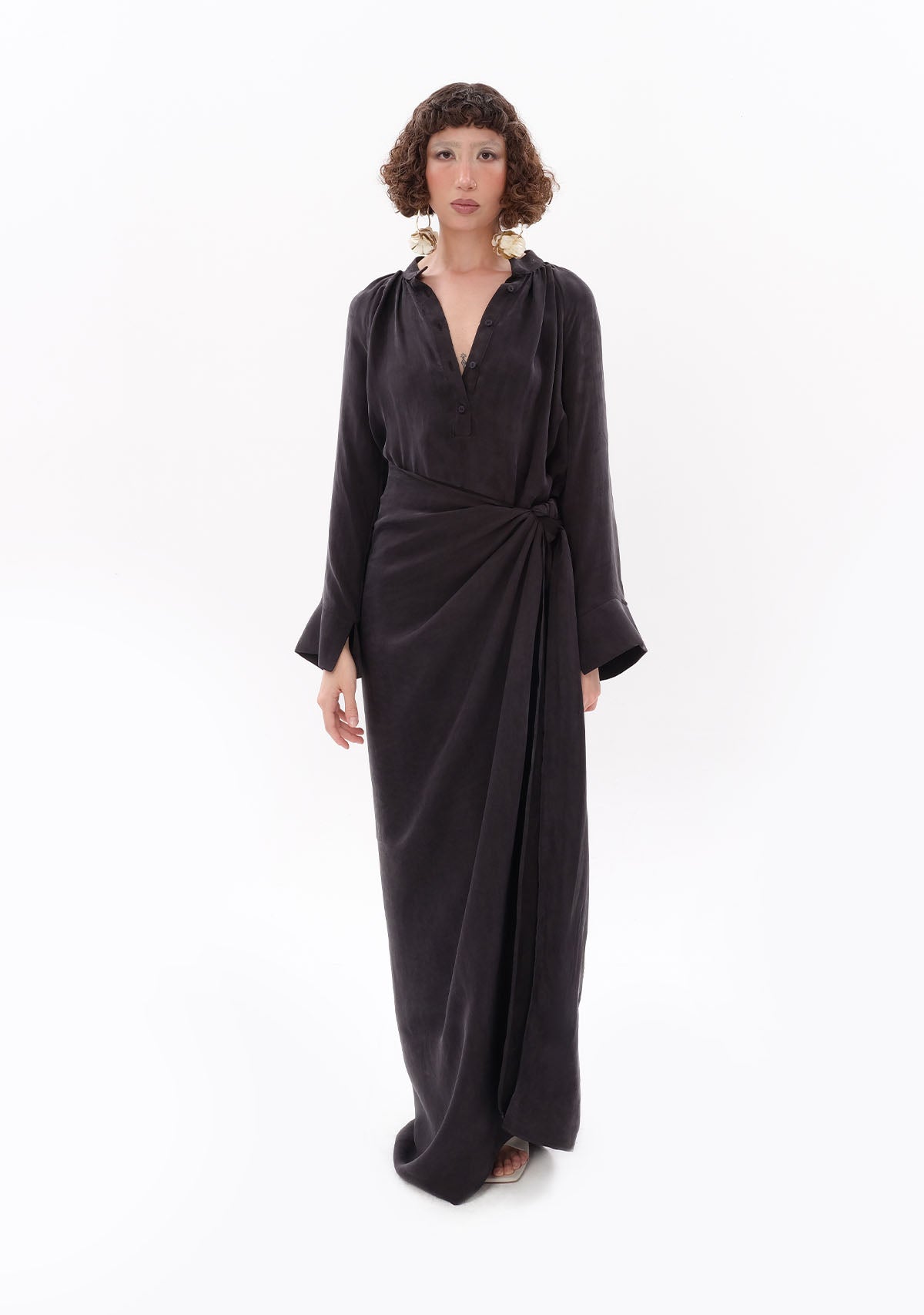 Siyah Luxe Tencel Pareo