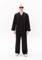 Tiny-Siyah Tencel™ Oversize Gömlek-Gömlek-3-Milagron.com