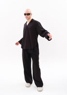 Tiny-Siyah Tencel™ Oversize Gömlek-Gömlek-5-Milagron.com